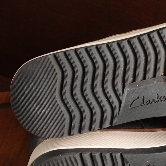 Clarks Boots Womens SZ 9M Black Zylah Rose Wedge Ankle Leather Side Zip Comfort - Picture 9 of 14